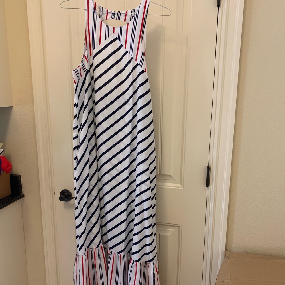 Red white and blue maxi dress